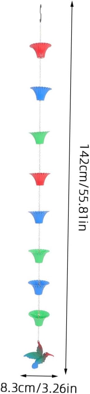 PRETYZOOM Decorative Rain Chain for Gutters Weather Resistant Hanging Rain Chain with Flowers for Outdoor Garden Balcony Porch and Courtyard Decor Charming Visuals Soothing Sounds