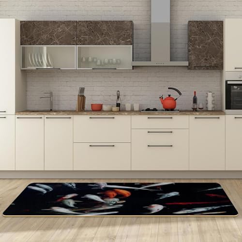 Tapis de cuisine antidérapants lot de 2 lavables design carpe - 3