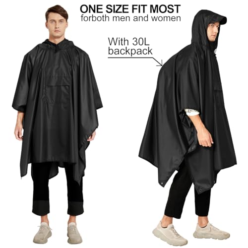 Image of salamra Hooded Rain Poncho Waterproof Raincoat Jacket for Men /Women /Adults with Pocket