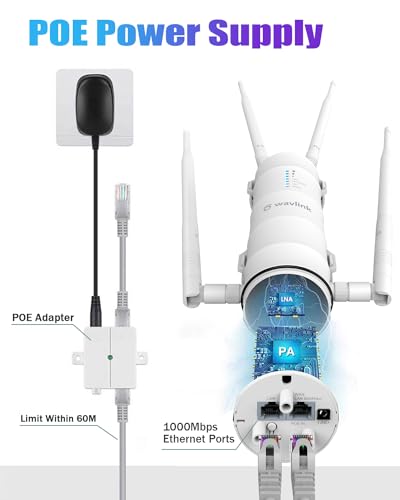 Image of AC1200 Outdoor WiFi Range Extender, WAVLINK Weatherproof Outdoor Access Point with POE, High Power Long Range WiFi Extender Signal Booster, Dual Band 2.4 /5GHz, Support WiFi AP /Repeater /Router Mode.