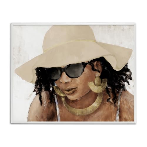 Adorned Woman with Hat Portrait, 16 x 20 Inch Framed Giclée Print