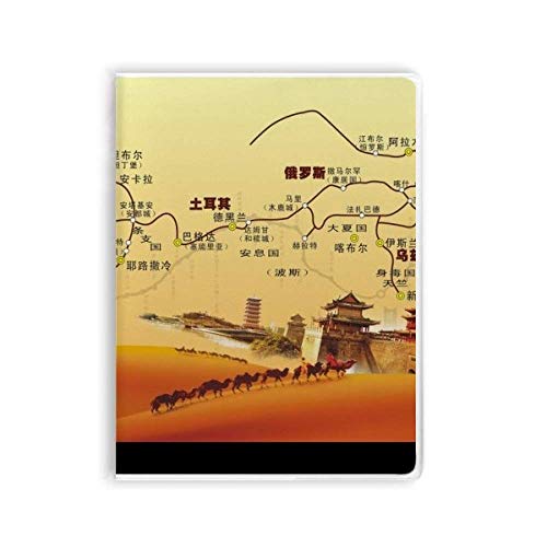 Landmark Camel Desert Journey Caderno de mapa de seda, capa de chiclete, diário de capa macia