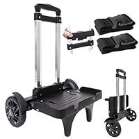 Faltbarer Rucksack-Wagen mit stabilen Tankrädern, Aluminium-Alloy Gepäckwagen mit Kantenschutz, Universal-Handwagen für Rucksäcke, Lunch-Rucksäcke, Golftaschen, ideal für Schule und Reisen