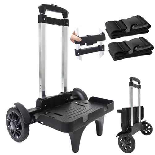 Carrello pieghevole per zaino con grandi ruote solide, carrello bagagli in lega di alluminio con...