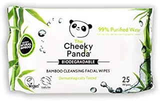 The Cheeky Panda Bamboo Facial Make Up Remover Wipes | Sustainable Face Wipes Eye Makeup Remover | Unscented Pack of 25 Face Wipes | 99% Purified Water