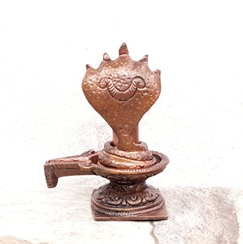 Image of Copper Idols, 3 inches, Copper Handmade Shivalingam, 220 Grams, Patina Antique Finish, Pack of 1 Piece