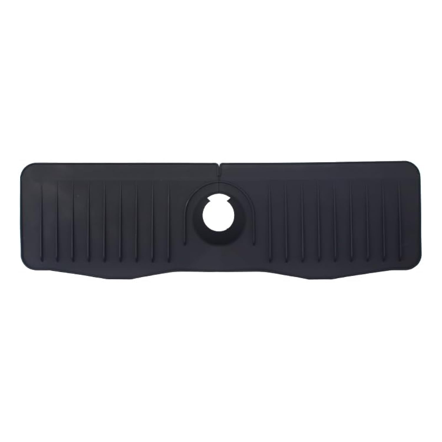 SFBBCLOZ Silicone Sink Splash Guard 20 Inch Extended Ramp Kitchen Faucet Mat Bathroom Kitchen Sink Mat Non-Slip Splashproof Drying Mat Placemat (Black