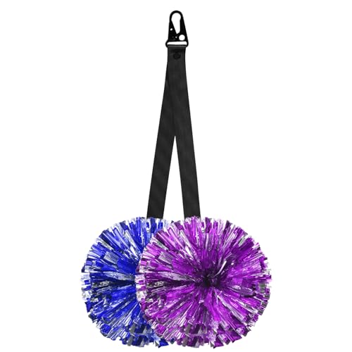 PATIKIL バックパックチア用ポンポンホルダー 調節可能なチアボウホルダーポンポンストラップランヤード収納 チアリーディングアクセサリーティーンスポーツ用 黒の画像