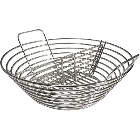 Lump Charcoal Fire Basket with Divider Stainless Steel Grill Ash Baskets Fits 18" Big Green Egg Accessories, Kamado Joe Classic Large Green Egg Basket Replacement Cover