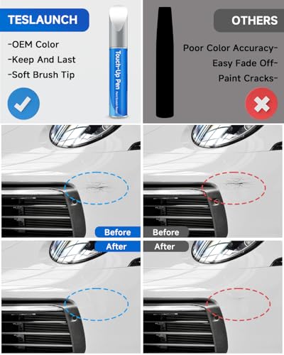 RSACET Touch Up Paint Compatible with Porsche Exact Match Touch Up Paint Car Scratch Repair (Pure White(C9A/0Q)