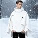 XIAOYAO Men's Fashion Poncho Cape Cloak Hoodie Techwear Sweatshirts Unisex Lightweight Patchwork Hip Hop Casual Pullover White