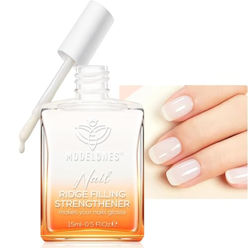 Modelones Endurecedor de uñas 2 en 1, 15 ml, color blanco Smalto Rinforzante Unghie