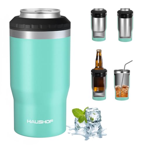 HAUSHOF 4 in 1 Insulated Stainless Steel Can Insulator, Fits Standard & Slim 12 oz Cans|Beer...