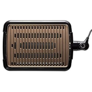 George Foreman Large Smokeless Electric Grill [Non stick, Healthy, Griddle, Toastie, Hot plate, Panini, BBQ, Energy saving, Dishwasher Safe Plates & Drip tray, Variable heat, 1.2m cord] 1600W 25850