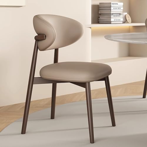 Juego de 2 sillas de comedor modernas tapizadas de piel sintética con madera e Slish para cocina y sala de estar, cómodos asientos