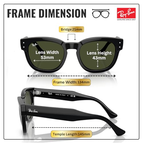 Image of Ray-Ban RB0298S MEGA HAWKEYE Square Shaped Sunglasses for Men & Women with Official RAYBAN Eyewear Kit