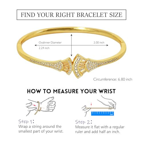 18K Gold Plated Bracelet for Women-Angel Wings Bangle with Cubic Zirconia,Light Luxury,Gifts for Valentine Christmas Birthday2