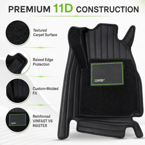 Image of EV MASTER 11D Car Floor Mats for Vinfast VF 6 Hybrid (2026 Onwards) Complete Set | All Weather | Anti-Slip | Luxury Premium Car Mat | Full Coverage | Custom Fitted Car Foot Mats
