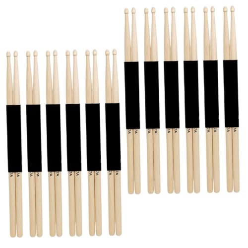 Sosoport 12 pares de baquetas de madera de arce para batería y accesorios de percusión miniatura 1
