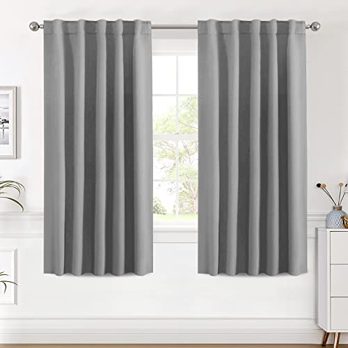 Image of H.VERSAILTEX Blackout Curtains Thermal Insulated Window Treatment Panels Room Darkening Blackout Drapes for Living Room Back Tab /Rod Pocket Bedroom Draperies (2 Panels, Grey, 42 x 63 Inch)