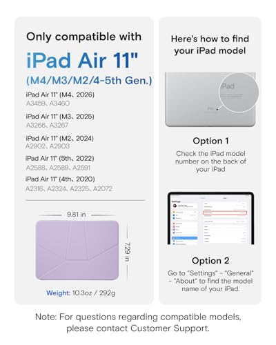 Image of MOFT Dynamic Folio Case for iPad Air 11 inch (M4 2026 / M3 2025 / M2 2024) & iPad Air 10.9-inch 5th 4th Generation 2022 2020, Slim Magnetic Stand Case with 20+ Viewing Angles,Peony
