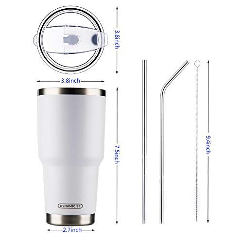 Image of D.S 30oz White Tumbler Double Wall Vacuum Insulated Travel Coffee Mug