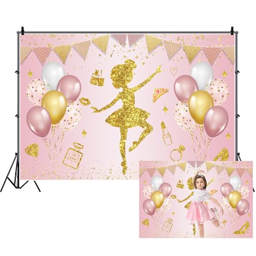 Toile de fond fée rose doré de 2,1x1,5m anti-reflet pour de superbes photos de baby shower