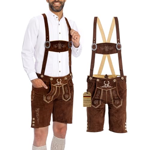 BAVARIA TRACHTEN Lederhosen - Genuine Leather Authentic German Lederhosen - Original Men's Oktoberfest...