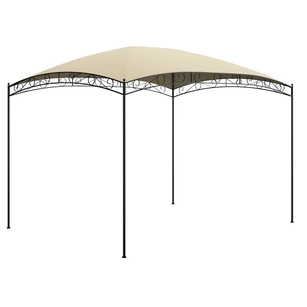 Gazebo 3 x 4 x 2,65 m, crema, 180 g/m², con telaio in acciaio e tetto rivestito in poliammide, per feste in giardino, barbecue e picnic