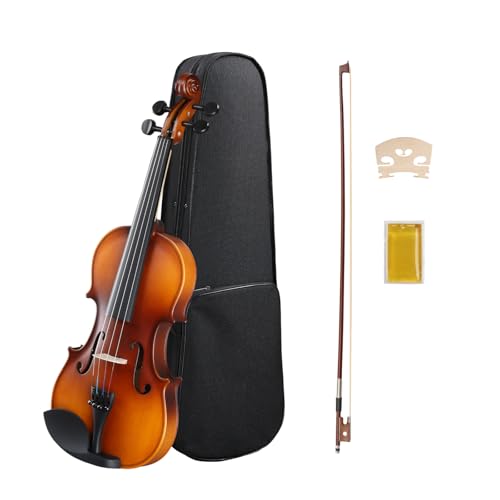 Glarry GV104 All-In-One Violin/Fiddle Kit - Comes with Hard Case, Bow, Rosin & Step-by-Step Instruction Manual for Beginners & Students (4/4)