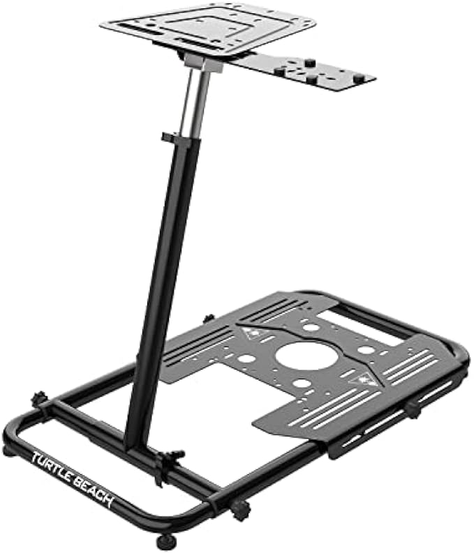 Turtle Beach VelocityOne Universal Stand for Flight Simulation & Racing Simulation Accessories with adjustable height design, metal construction, and fold flat design for PC & Xbox – Black