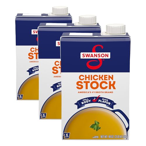 Swanson 100% Natural Chicken Stock, 48 oz Carton (Pack of 3)