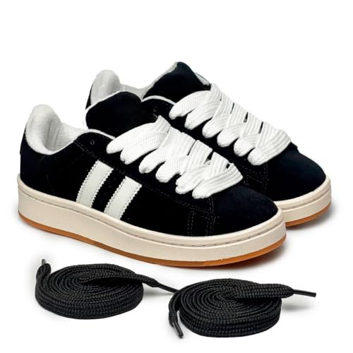 Tenis Feminino Casual Academia Skate Orks Adulto Campus 00s Confortavel (Preto Branco, BR, Adulto, Numérico, 39)