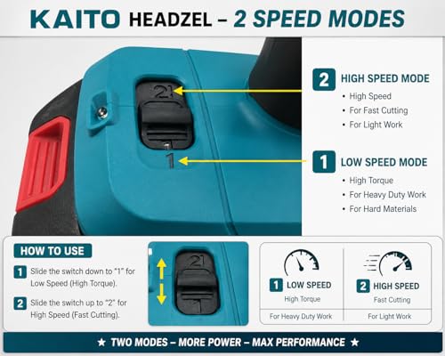Image of KAITO Cordless Heat Gun 21 V Li-Ion with 2 x 2.5 Ah Batteries & Charger | Portable Hot Air Gun with 3 Nozzles | Dual-Temperature Heat Gun for PVC Shrink Wrap, Paint Removal, Craft & Mobile Repair