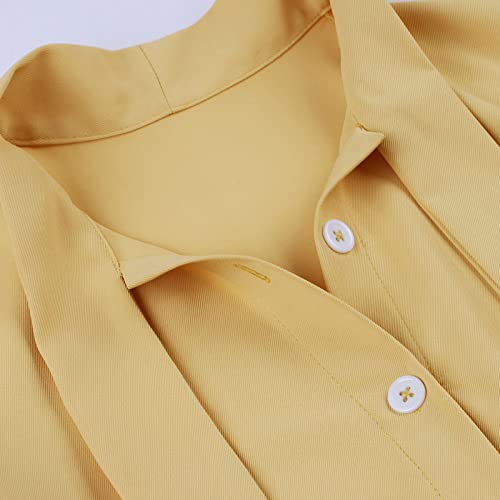 Image of 1950s Dresses for Women Vintage Rockabilly Retro Short Sleeve Tie Midi Dress Cocktail Party Evening Prom Gown