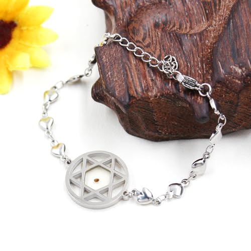 Image of Uloveido Stainless Steel Heart Chain Link Bracelet - Religious Inspirational Mustard Seed Charm Bracelet for Women Lady Y4431