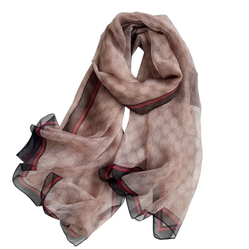Image of Scarf Stole for Women - 185 x 135 cm Chiffon Scarf with Floral Print | Lightweight Scarf, Soft Stole for Women | Satin Feel Neck Scarf | Women Accessory