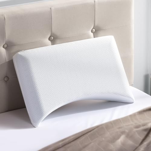 Opiniones de Memory foam almohada al mejor precio. 43 Zinus | Almohada de Memory Foam Ergonómica para Hombros | Soporte especializado para Hombros | Espuma viscoelástica de Alta Densidad | Diseño Contorneado para Dormir de Lado