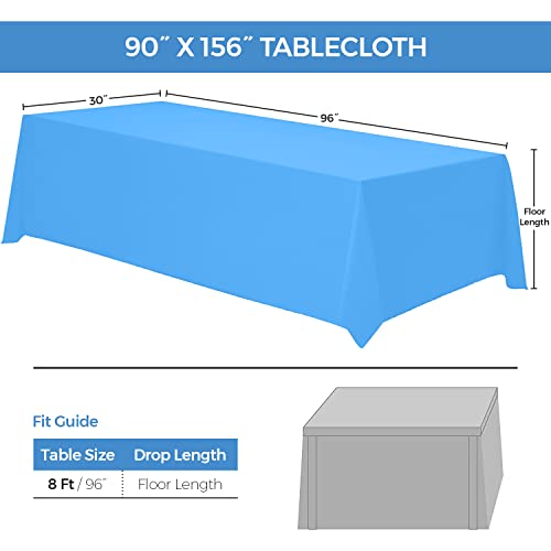 Classic Black Tablecloth 90X156 - Black Table Clothes For 8 Foot Rectangle Tables, Stain And Wrinkle Resistant Washable Fabric [2 Pack] #TOP1