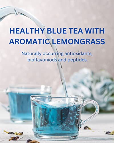 Organic Butterfly Pea Flower and Lemongrass Tea Bags - Citrusy Blue Superfood Herbal Drink - Caffeine Free - 40 Natural Corn Fiber Sachets - Thumbnail 6