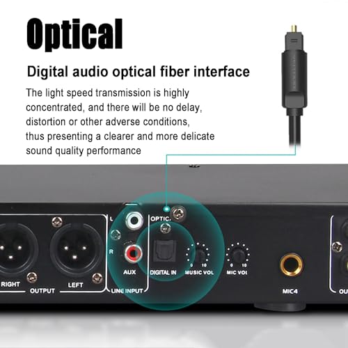 Ecualizador de audio, ecualizador gráfico estéreo, combinación de efecto de reverberación analógica, interfaz óptica digital de audio por fibra óptica, aplicable a varios equipos de audio para amplificador de escenario miniatura 2