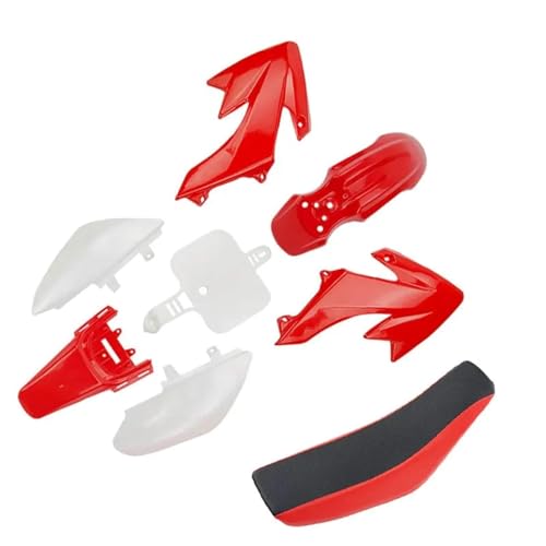 Szwaldaper Kit de Guardabarros de Cubierta de carenado de plástico for Motocicleta CRF50, for Juego de Cojines de Asiento CRF 50 XR50 2008 Pit Dirt Bike Off Road Carenados de Motocicleta(RDWT BKRD)