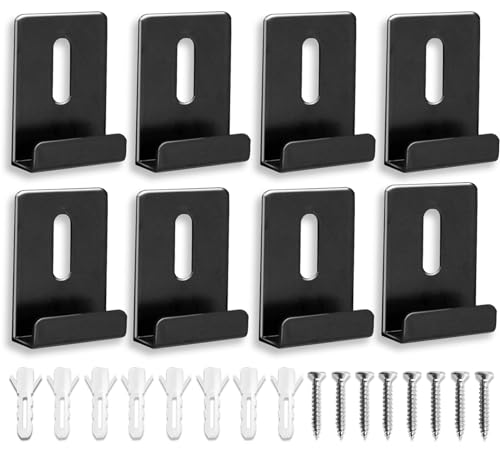 Image of Wall Mounting Mirror Hanging Kit, 8Pcs Metal Mirror Clips, Black Large Heavy Duty