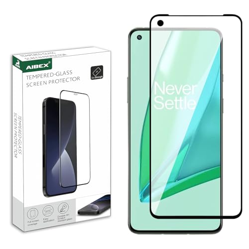 Image of AIBEX Tempered Glass for OnePlus 9R| 9H Hardness | Anti-Glare & Anti-Fingerprint | Water Resistant | Edge-to-Edge Full Screen Protector | Bubble-Free Installation
