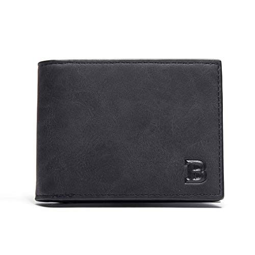 À la Mode Style Court Hommes de Luxe Business Money Clip Portefeuilles Courts Porte-Cartes Slim Designer PU Sac à Main en Cuir Homme Portefeuilles - Noir