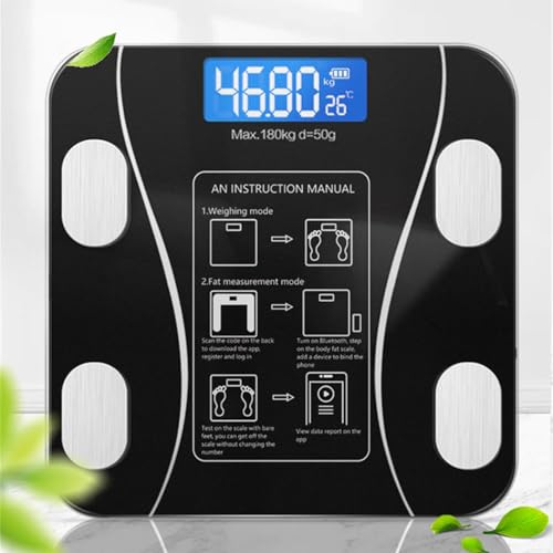 Homsmyth Smart Digital Body Fat Analyzer Weighing Scale – BMI, Muscle, Water, and Weight Monitor with LED Display – Precision Bathroom Scale for Fitness, Health & Weight Tracking