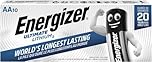 Energizer Max Ultimate Lithium AA-Batterien, langlebig, für Geräte mit hohem Verbrauch, leichter und 20 Jahre Lebensdauer, 10 Stück