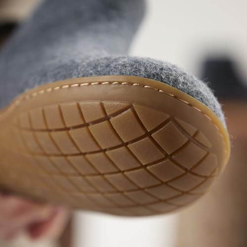 Image of Glerups 100% quality wool mix Boot Slipper with rubber sole - Unisex