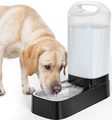Automatic Dog Water Bowl Dispenser - 2.4 Gallon Stainless Steel Gravity Pet...