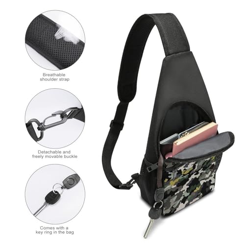 Mochila tipo bandolera abstracta camuflaje para senderismo miniatura 4